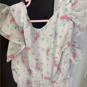 Janie and Jack Girls Ruffle Sleeve Top